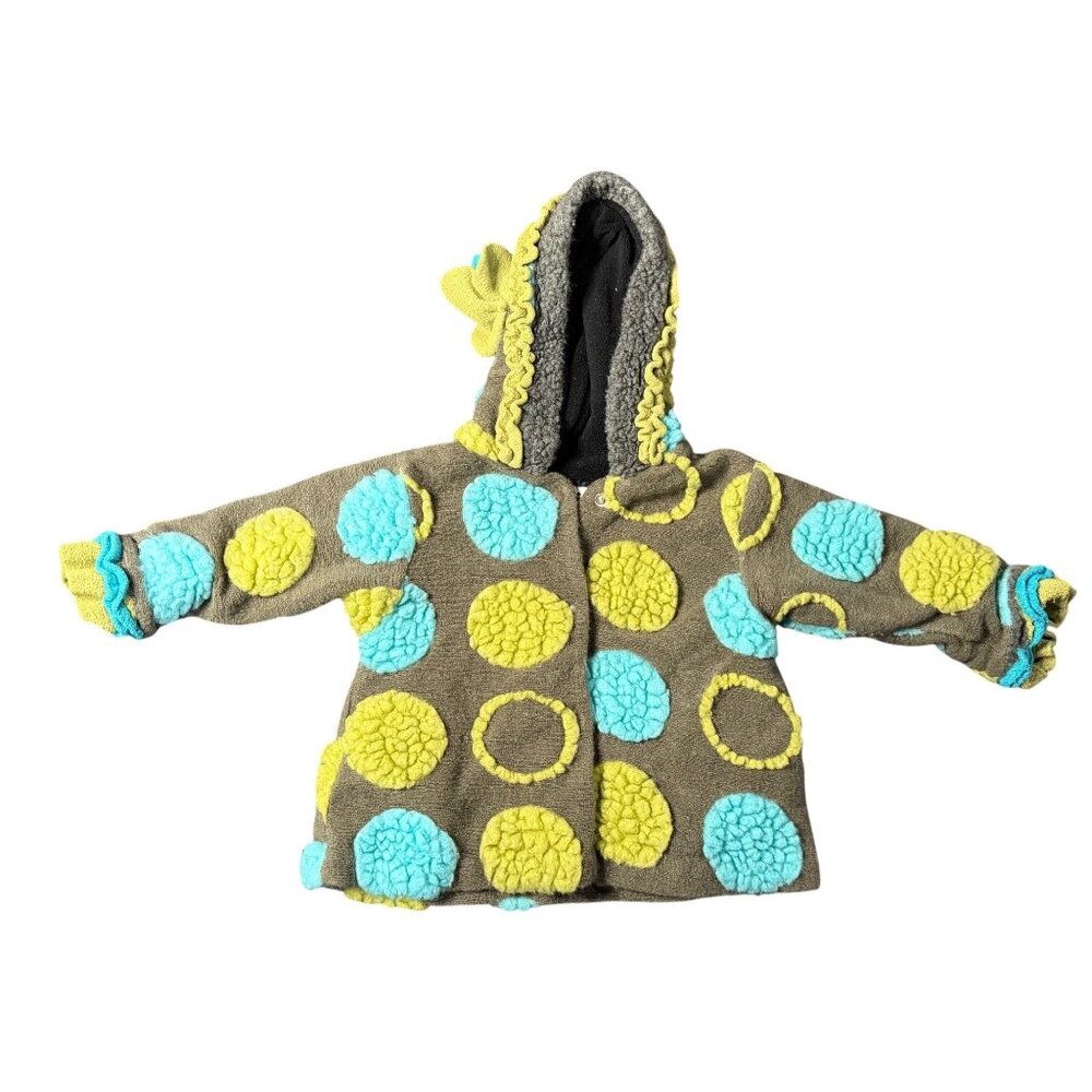 Corky & Company Girl Hooded Whimsical Polka Dot Swing Style Coat Outerwear 9/12M